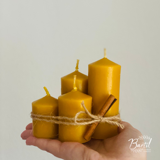Adventný set | Sviečky zo včelieho vosku - Valčeky postupnej veľkosti