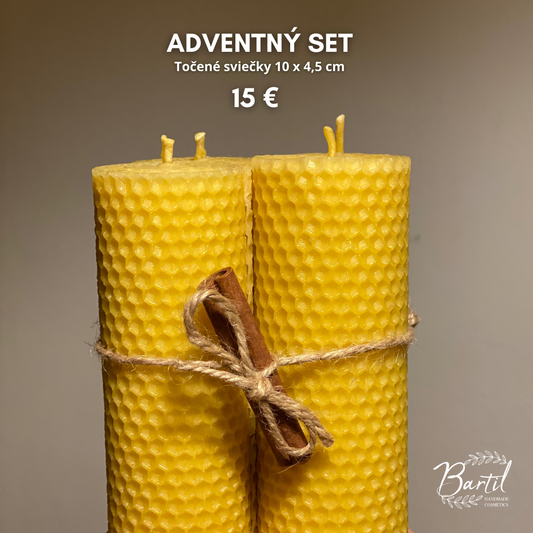 Adventný set | Točené viečky zo včelieho vosku - valčeky priemer 10 x 4,5cm