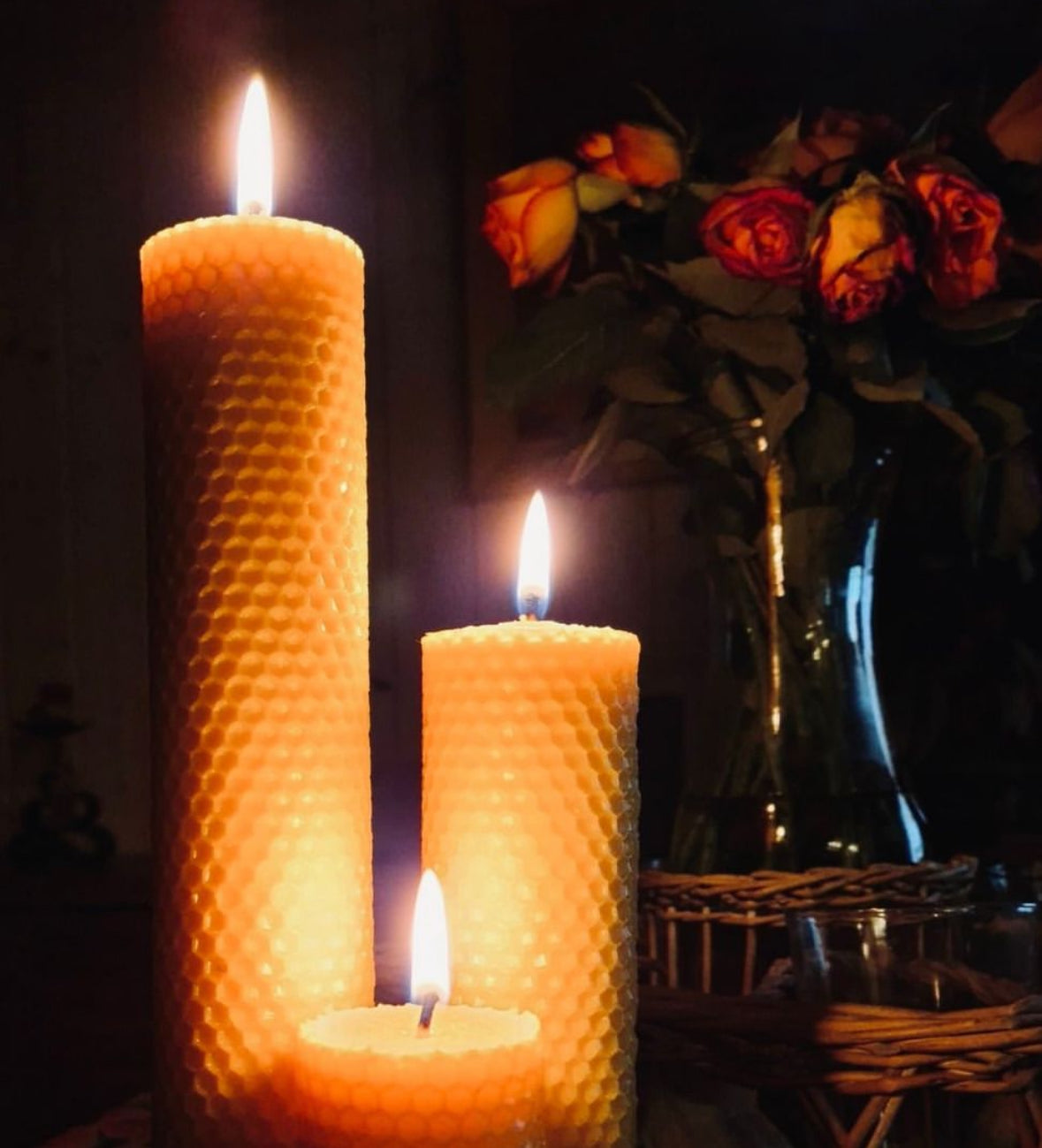 Adventný set | Točené viečky zo včelieho vosku - valčeky priemer 10 x 4,5cm